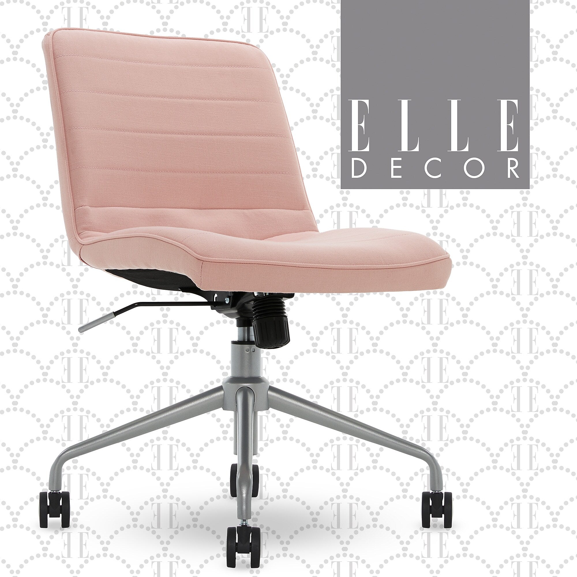 ELLE Decor Adelaide Armless Fabric Task Chair, Pink (48214A)