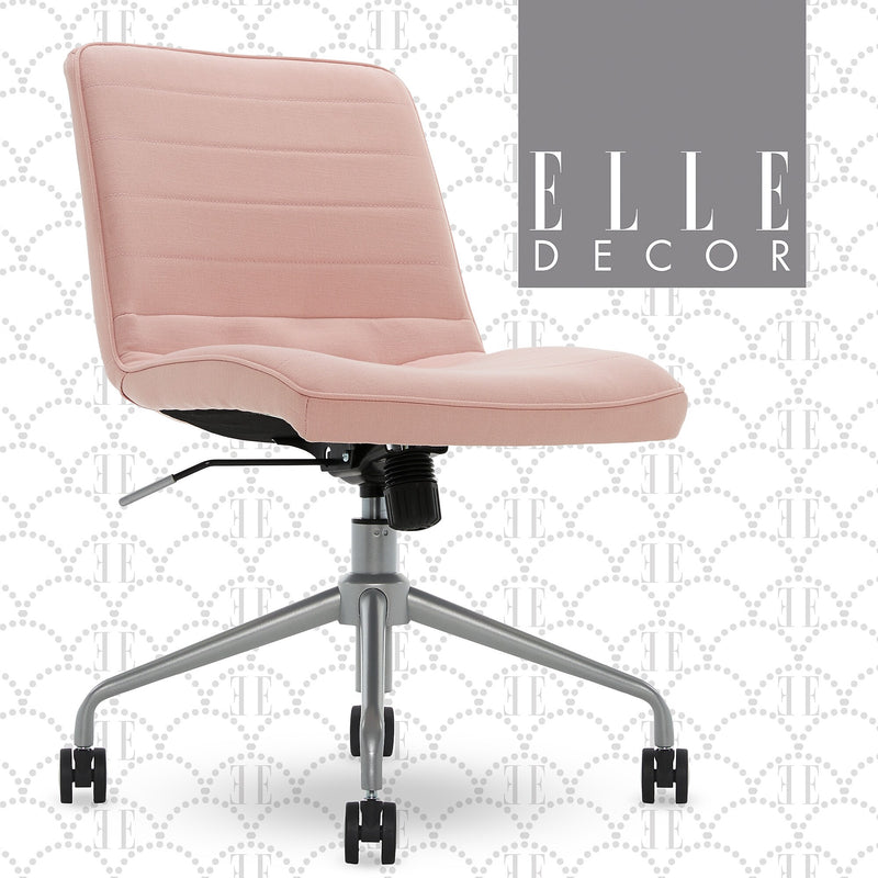 ELLE Decor Adelaide Armless Fabric Task Chair, Pink (48214A)