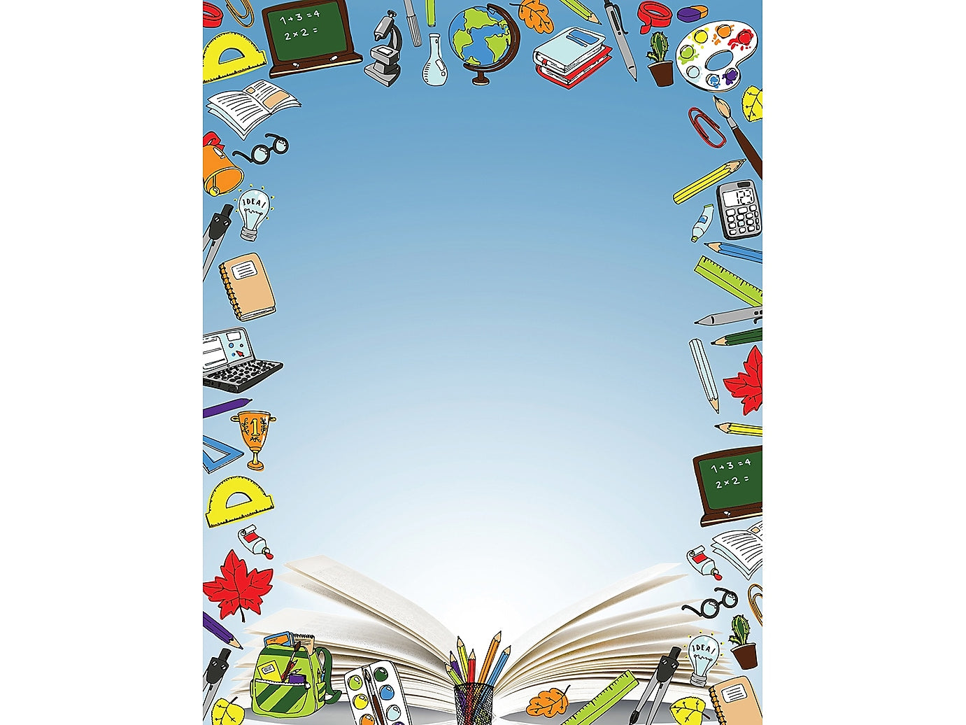 Great Papers School Open Book Letterhead, Multicolor, 50/Pack (2023071)