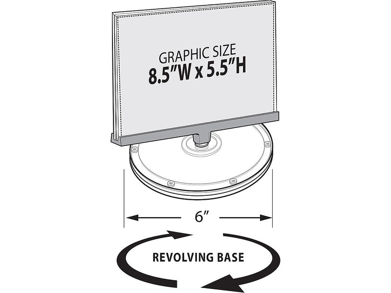 Azar Sign Holder, 8.5" x 5.5", Horizontal, Table Top, Clear, Acrylic, 2/Pack (108552)
