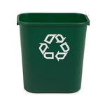 Rubbermaid Resin Indoor/Outdoor Recycling Bin, 7 Gallon, Green (FG295606GRN)