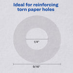 Avery Self-Adhesive Plastic Reinforcement Labels, 1/4" Diameter, Glossy Clear, 200/Pack (13966/5721)