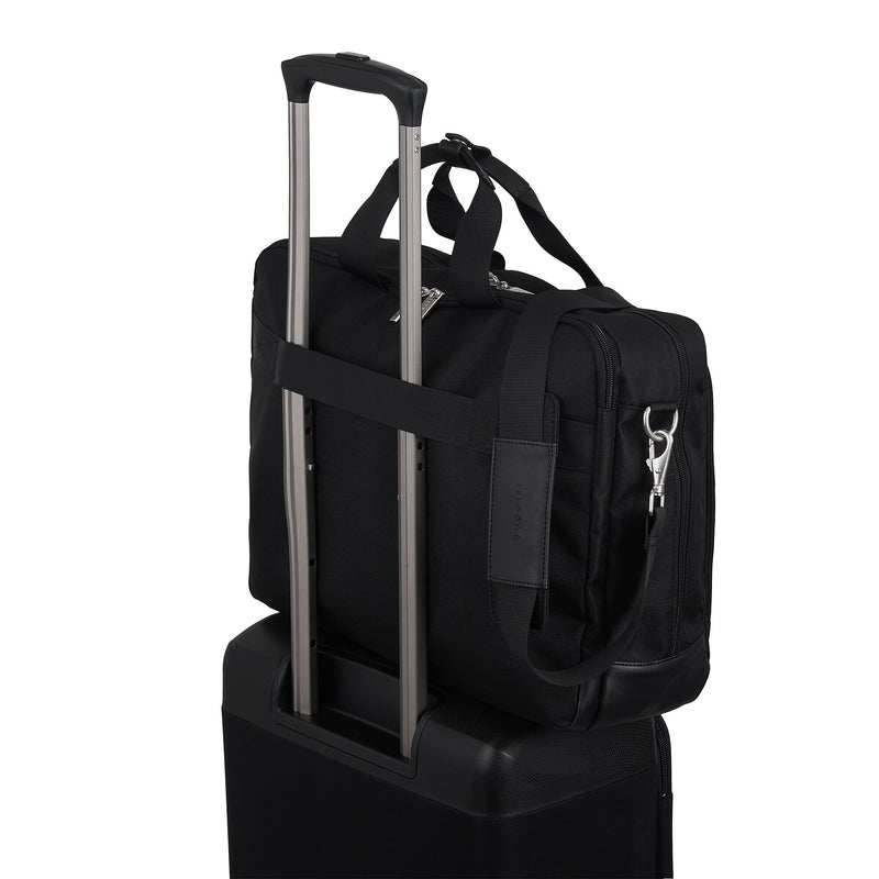 Bugatti Lucas Polyester Briefcase, Laptop Compatible, Black (EXB530-Black)