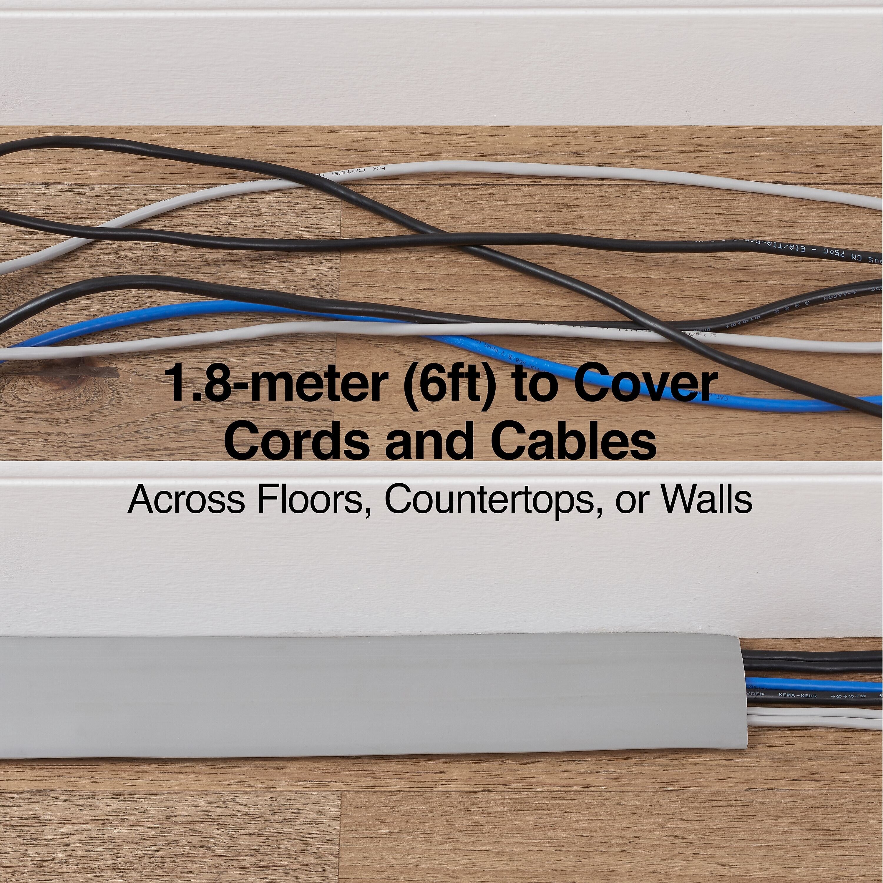 Staples® 6' Cord Cover, Gray (29783)
