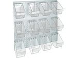 Azar 24" x 24" Pegboard 12 Mini Bucket Accessory Organizer Kit, White, Each (700685-WHT)