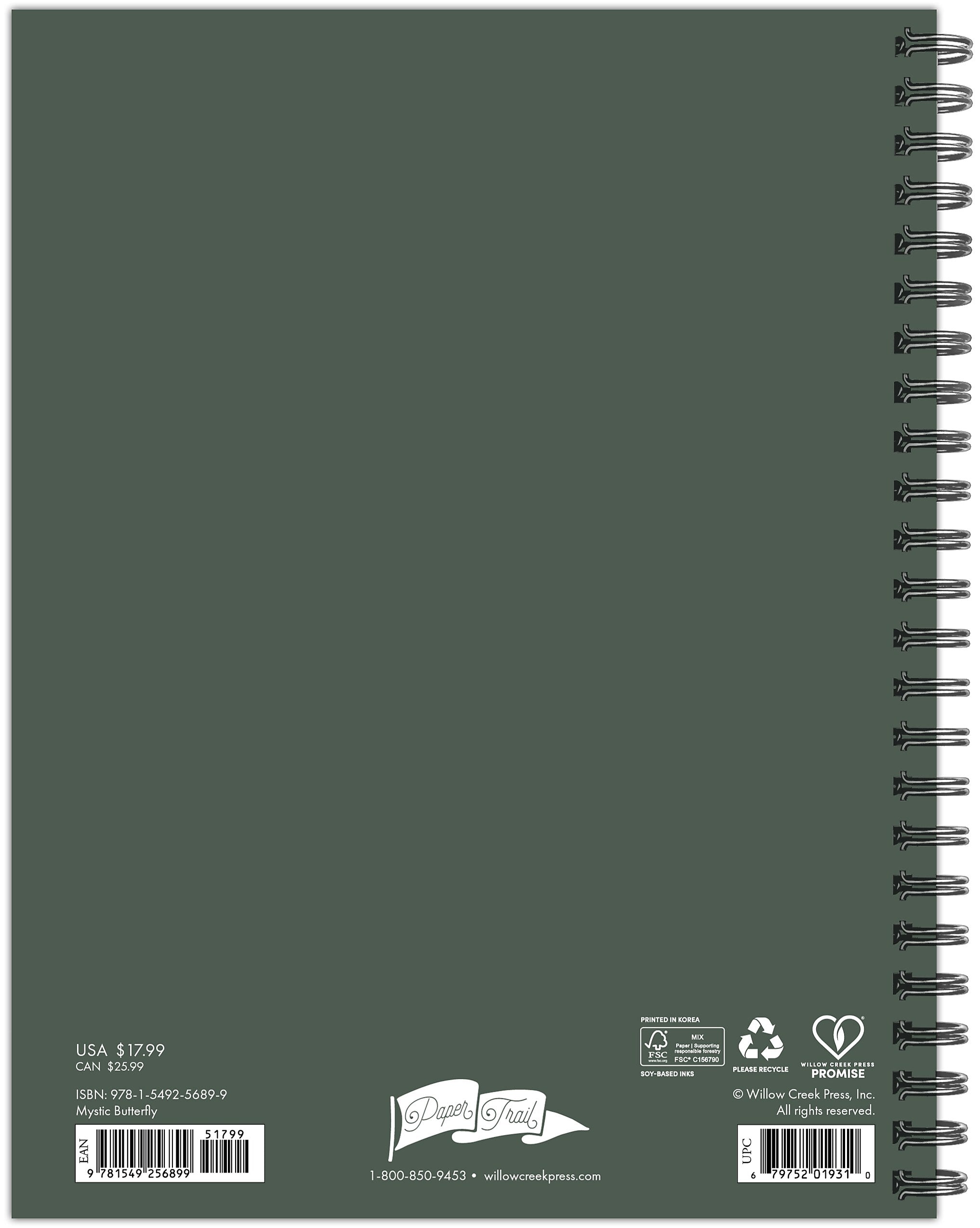 2025-2026 Willow Creek Mystic Butterfly 6.5" x 8.5" Academic Year Weekly & Monthly Planner, Multicolored (56899)