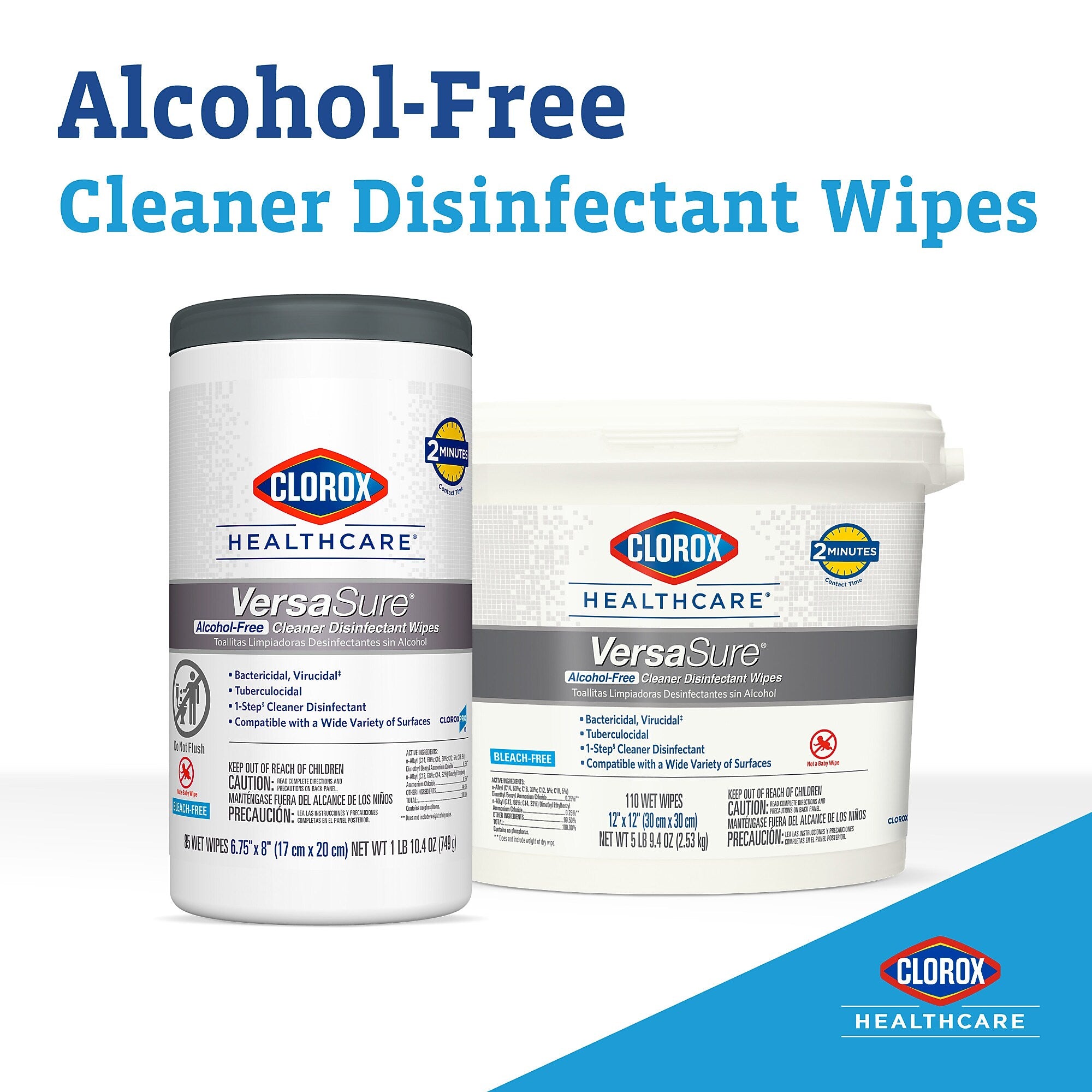 Clorox Healthcare VersaSure Cleaner Disinfectant Wipes, 150 Wipes/Container (31758)