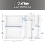 Mind Reader Stackable Plastic Desk Tray Set, Clear, 8 Pieces (DRORG8-CLR)