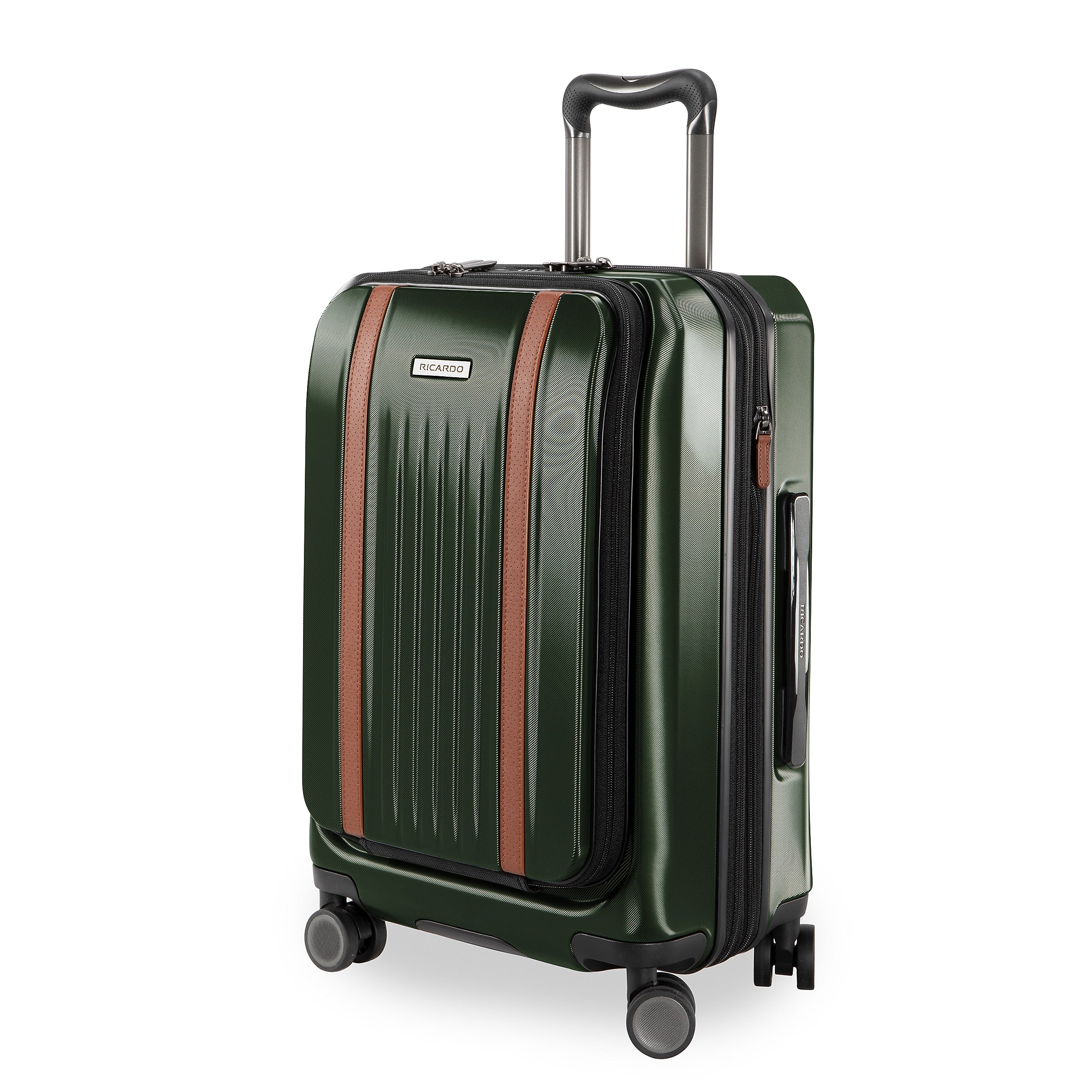 Ricardo Beverly Hills Montecito 2.0 Fast Access 21" Hardside Carry-On Suitcase, 8-Wheeled Spinner, Hunter Green (124"21-385-4FO)