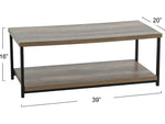Household Essentials Jamestown 39"W x 20"D Laminate Coffee Table, Ashwood/Black (8084-1)