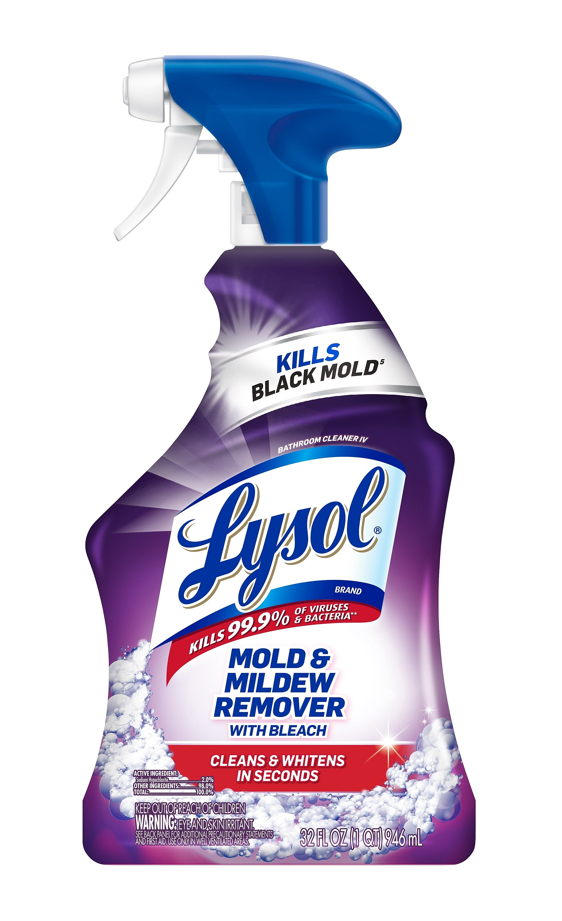 Lysol Mold & Mildew Remover with Bleach, Unscented, 32 fl oz., 12/Carton (1920078915)