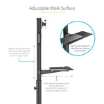StarTech.com Adjustable Mobile Workstation Cart with Monitor Mount, 50.4" to 63", Black (WKSTNCART)