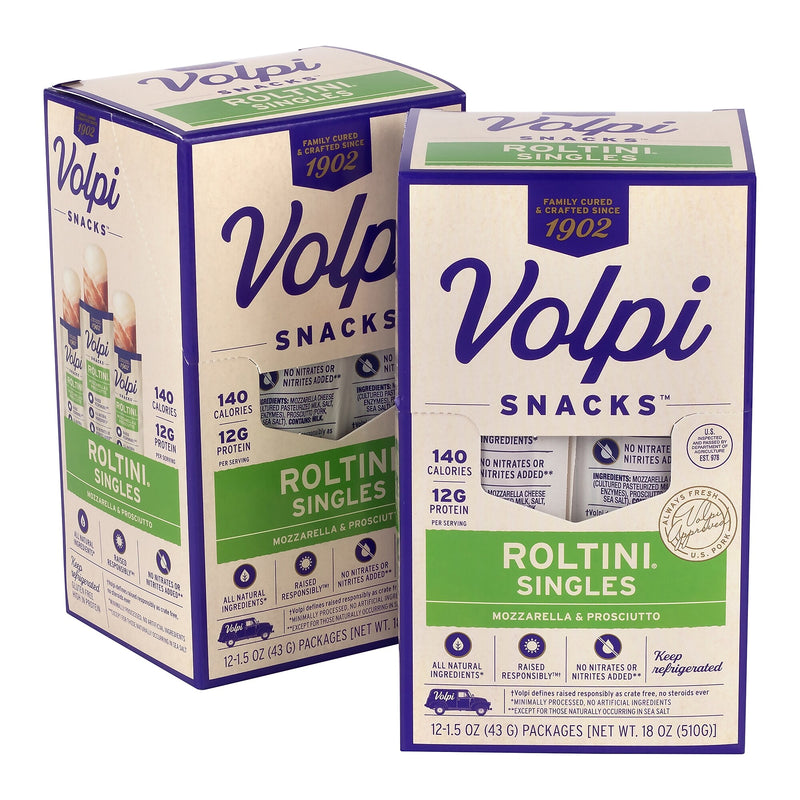Volpi Roltini Singles, Prosciutto & Mozzarella, 1.5 oz, 24/Pack (220-02484)