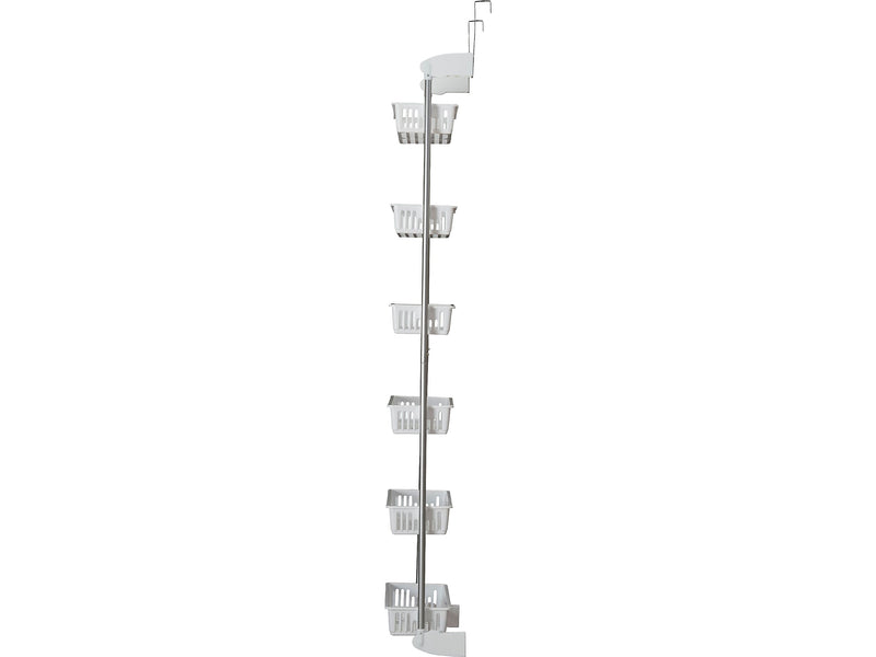 Household Essentials 6-Shelf Plastic Over-the-Door Storage Rack, 18", White (2154-1)