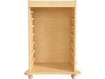 Flash Furniture Bright Beginnings Mobile Storage Cart, 36.25"H x 26.75"W x 26.75"D, Brown (MK-ME06639-GG)