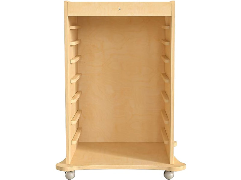 Flash Furniture Bright Beginnings Mobile Storage Cart, 36.25"H x 26.75"W x 26.75"D, Brown (MK-ME06639-GG)