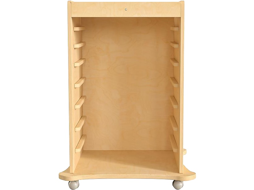 Flash Furniture Bright Beginnings Mobile Storage Cart, 36.25"H x 26.75"W x 26.75"D, Brown (MK-ME06639-GG)