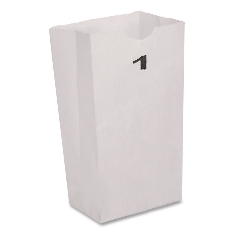 Ross & Wallace Paper Products Paper Lunch Bag, 6.63" x 3.5" x 2.25", White, 500/Bundle (120301500PK/BL)