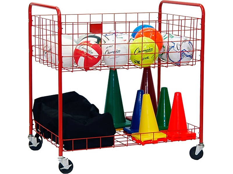 Champion Sports Back Ease Storage Cart, Red (OCLX)