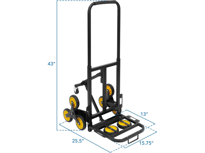 Mount-It! Stair Climber Hand Truck, 330 lb. Capacity, Black/Yellow (MI-924)