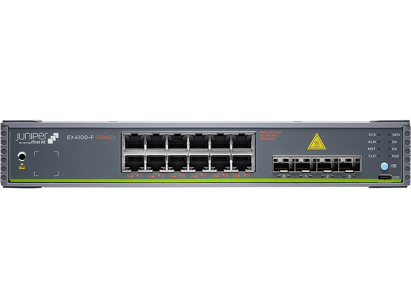 Juniper EX4100-F 12-Port Gigabit Ethernet PoE+ Managed Switch (EX4100-F-12P)