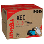 WypAll GeneralClean X60 Fabric Cleaning Wipers, 12.5", White, 236 Wipers/Box (54015)
