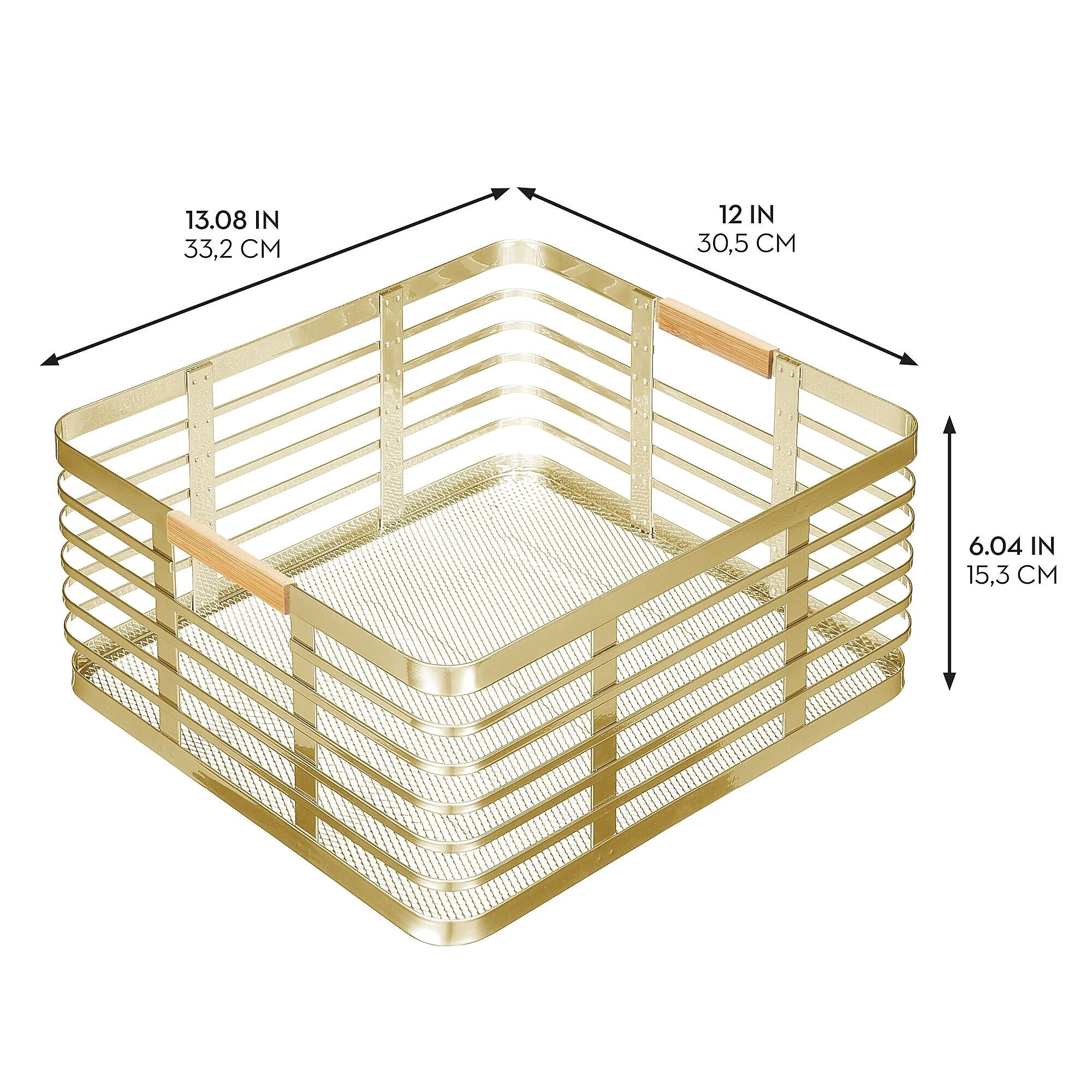 mDesign Steel Organizer, Soft Brass/Natural (25944)
