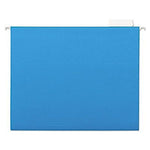AbilityOne National Industries Standard Hanging File Folders, 1/5-Cut Tab, Letter Size, Blue, 25/Box (NSN3649499)