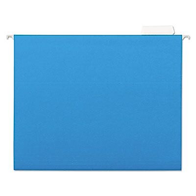 AbilityOne National Industries Standard Hanging File Folders, 1/5-Cut Tab, Letter Size, Blue, 25/Box (NSN3649499)