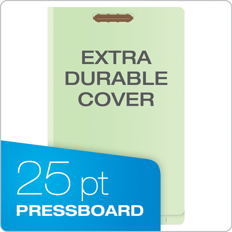 Pendaflex Recycled Reinforced Classification Folder, 1-Divider, 2" Expansion, Legal Size, Light Green, 10/Box (23314)