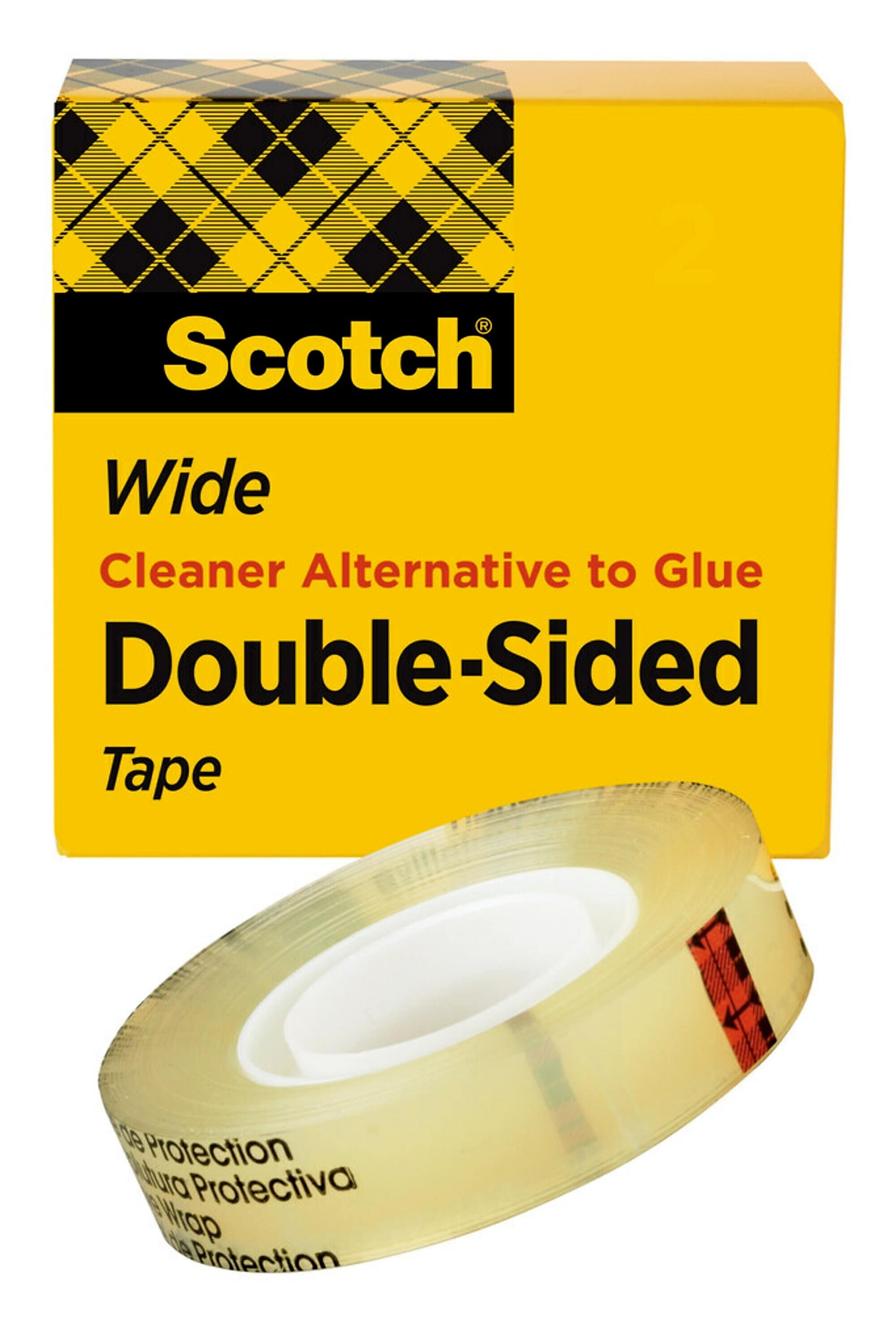 Scotch Double Sided Tape, Wide Width, 1" x 36 yds. (66511296)