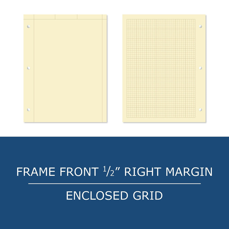 Roaring Spring Paper Products Engineer Calculation Graph Pad, 8.5" x 11", Graph Ruled, Manila, 100 Sheets/Pad (95182)