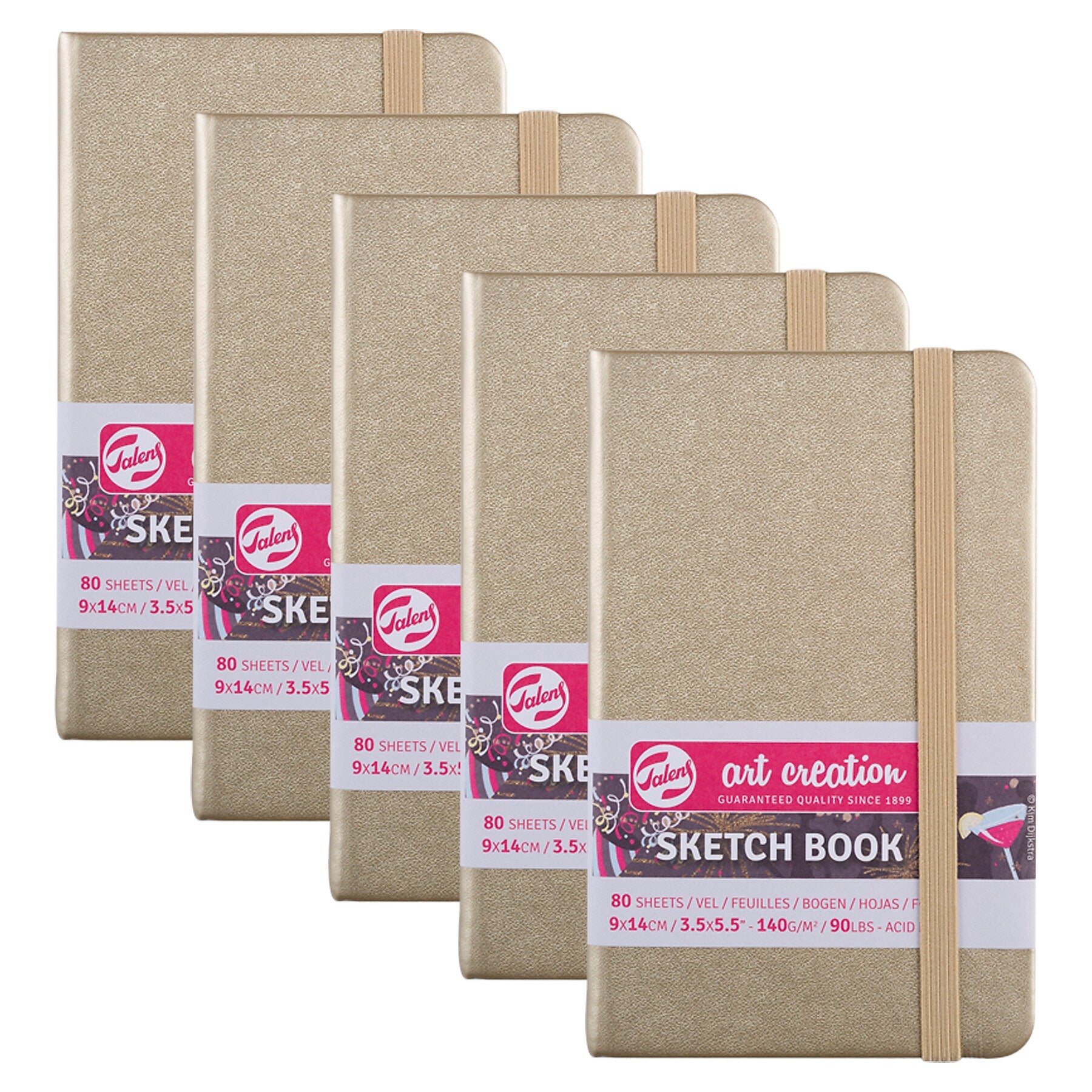 Talens Art Creation 3.5" x 5.5" Sketch Book, 80 Sheets/Book, 5/Bundle (TLN9314141M-5)