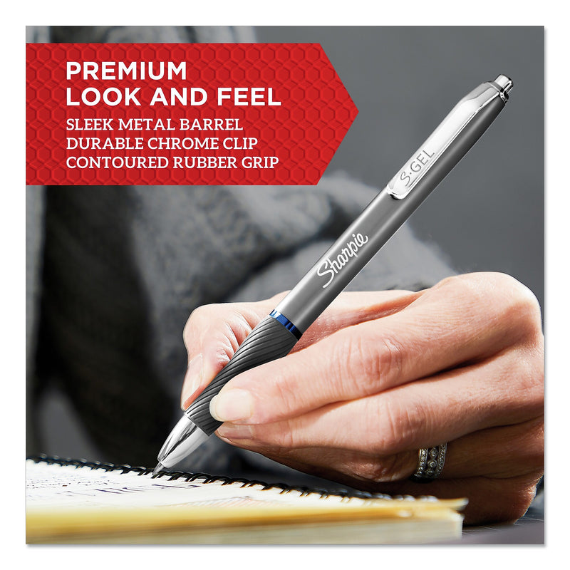 Sharpie S-Gel Retractable Gel Pen, Medium Point, 0.7 mm, Blue Ink, 12/Pack (SAN2147525)