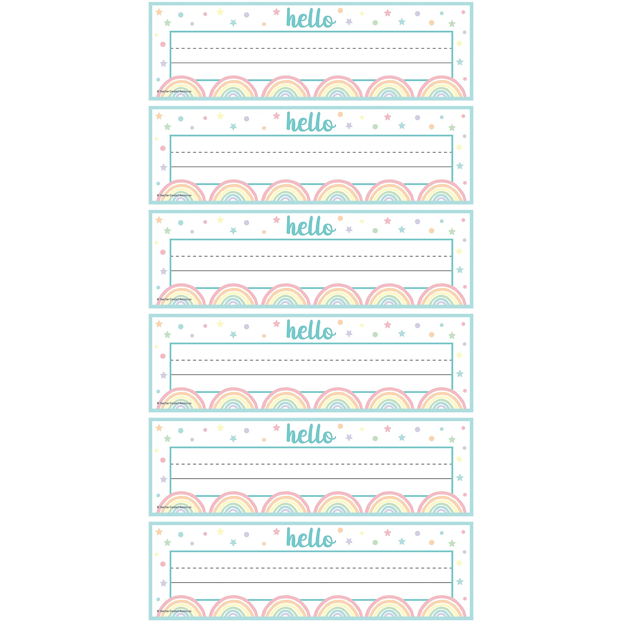 Teacher Created Resources Pastel Pop Name Plates, 36/Pack, 6 Packs/Bundle (TCR8422-6)