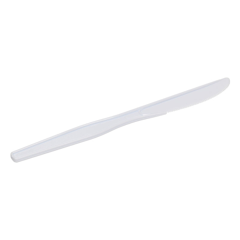 Dixie Plastic Knife 6-1/4", Medium-Weight, White, 1000/Pack (PKM21)