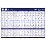 2026 AT-A-GLANCE 48" x 32" Yearly Dry Erase Wall Calendar, Reversible, Red/Blue (A152-26)