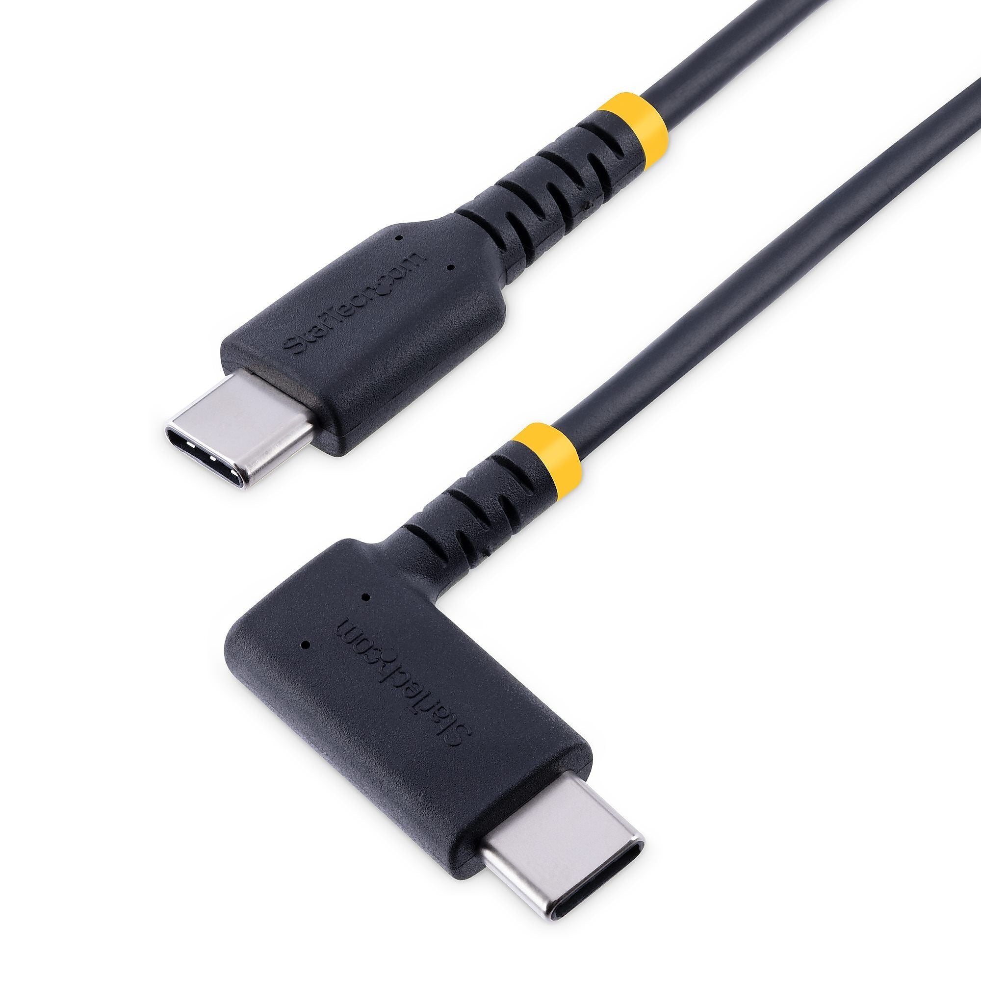 StarTech.com 6.6ft USB-C Cable, Charge/Sync, Right-Angled USB C, Black (R2CCR-2M-USB-CABLE)