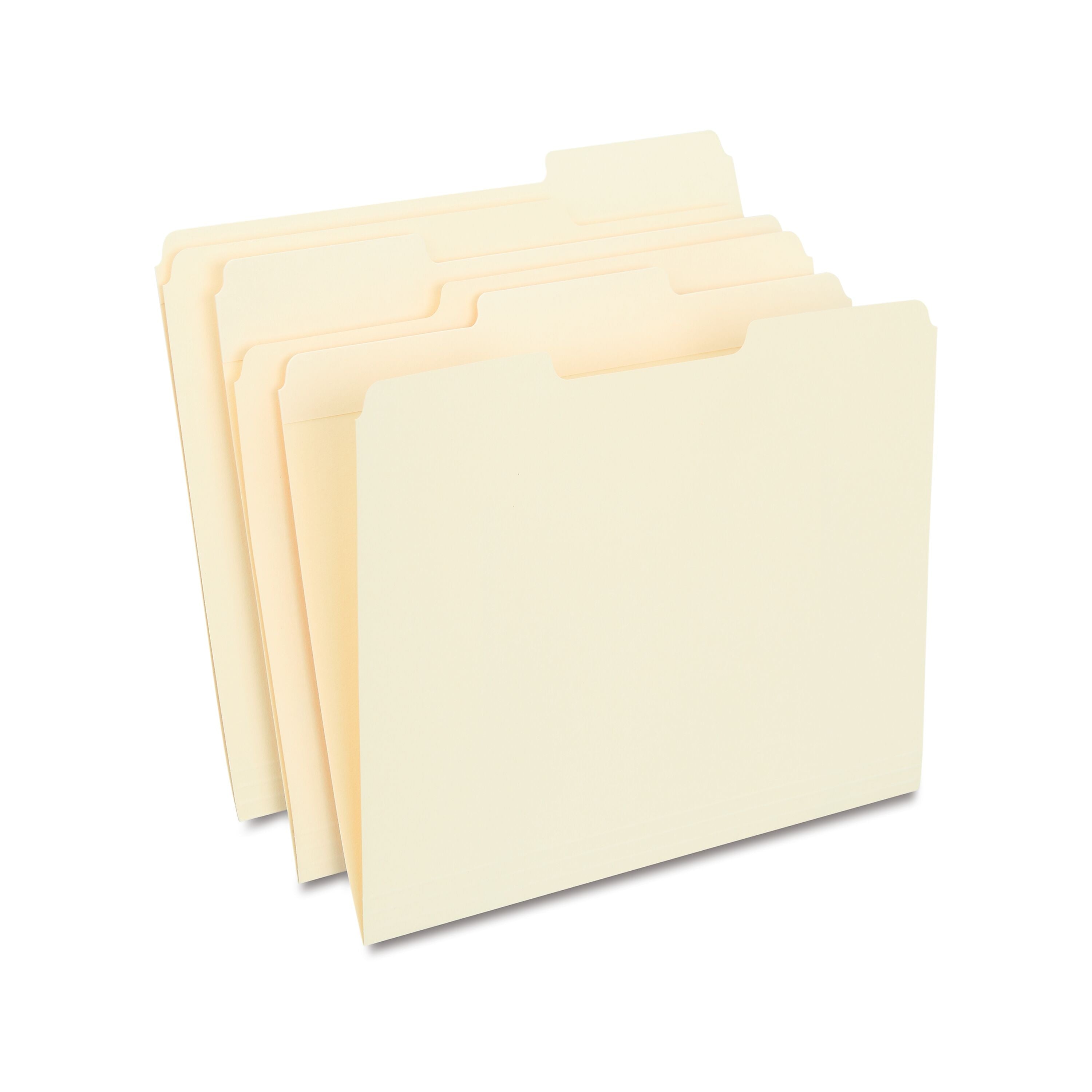 Staples 30% Recycled Reinforced File Folders, 1/3-Cut Tab, Letter Size, Manila, 100/Box (ST56682-CC)