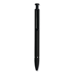 U Brands Monterey Soft Touch Ballpoint Pen, Retractable, Medium 1 mm, Black Ink, Midnight Barrel, 12/Pack