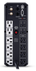 CyberPower Intelligent LCD UPS System, 1500VA/900W, 12 Outlets, 2 USB Ports, AVR, Mini Tower, Black (CP1500AVRLCD3)