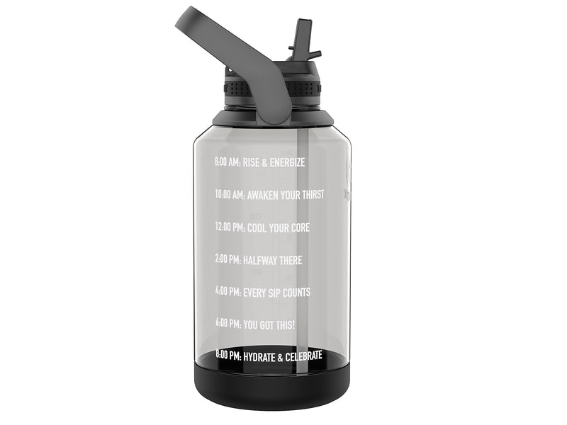 Takeya Tritan Motivational Plastic Water Bottle, 64 oz., Stormy Black (54145)