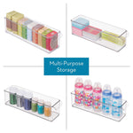 iDESIGN Stackable Plastic Storage Bin, 4" x 14.5"x 4", Clear, 3/Pack (28983M3)