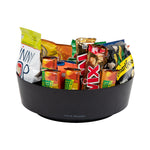 Mind Reader Plastic 4-Compartment Snack Carousel Organizer Snack Tray, Black (LAZSNACK-BLK)