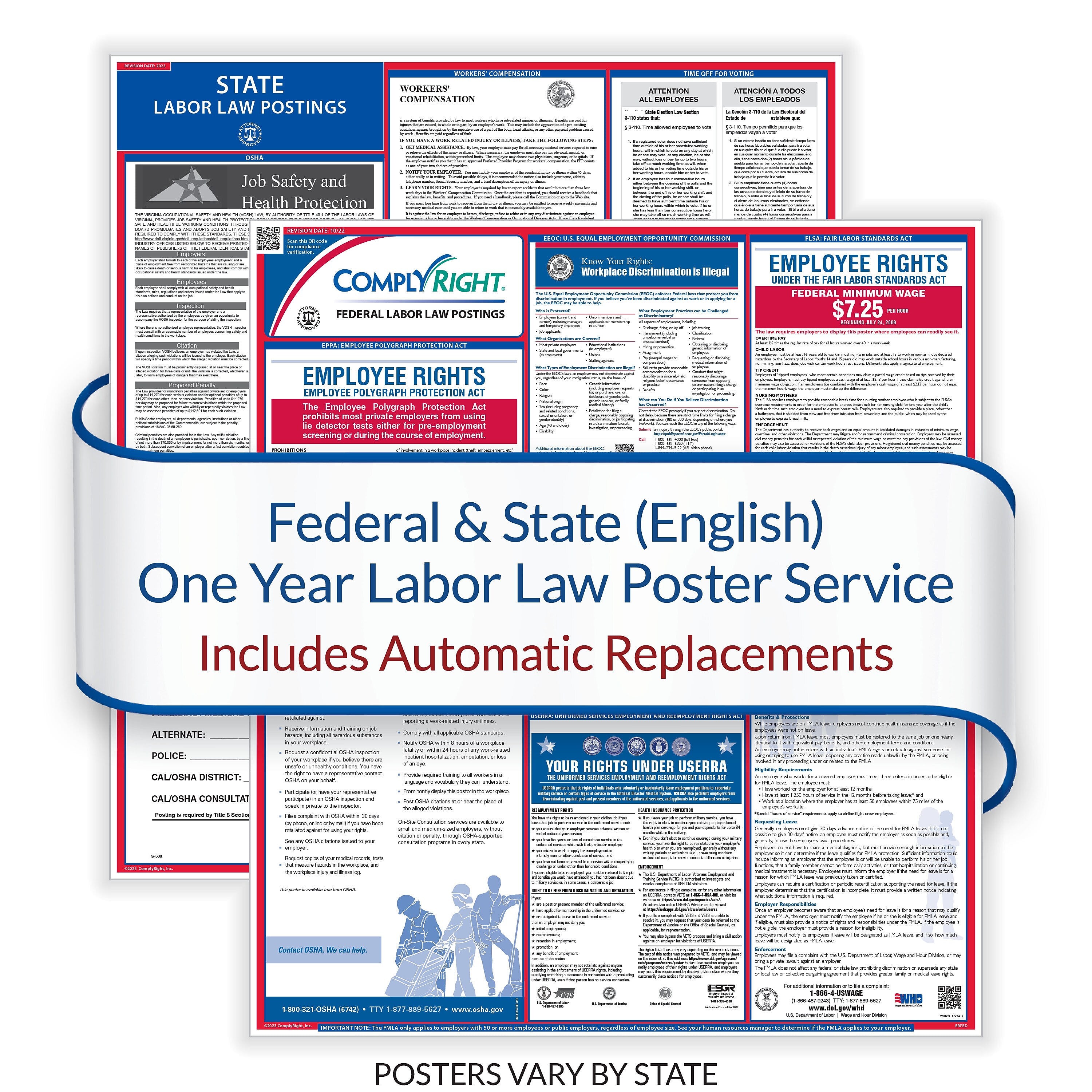 ComplyRight Federal and State (English) Labor Law 1-Year Poster Service, Alabama (U1200CAL)