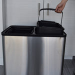 iTouchless Halo Dual Compartment Stainless Steel Sensor Recycle Bin and Trash Can, 16 Gallon (RT16SS)