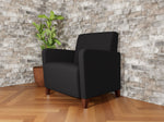 Lesro Ravenna Fabric Guest Chair, Open House Black/Walnut Wood (RV1201.FWL-01OHBK)