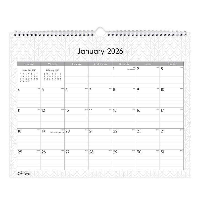 2026 Blue Sky Enterprise 15" x 12" Monthly Desk Calendar, Black/White (111292-26)