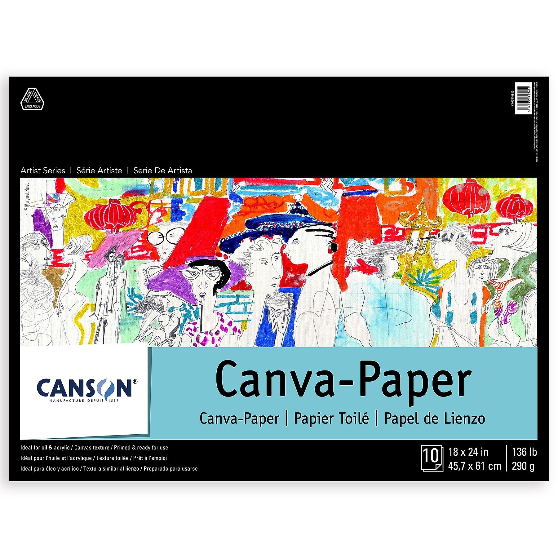 Canson Artist Series 18" x 24" Canvas Pad,  10 Sheets/Pad (MCXC100510845)