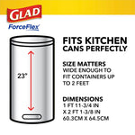 Glad ForceFlex Tall Kitchen Drawstring Trash Bags, 13 Gallon, Gain Lavender with Febreze Freshness, 80 Count (78533)
